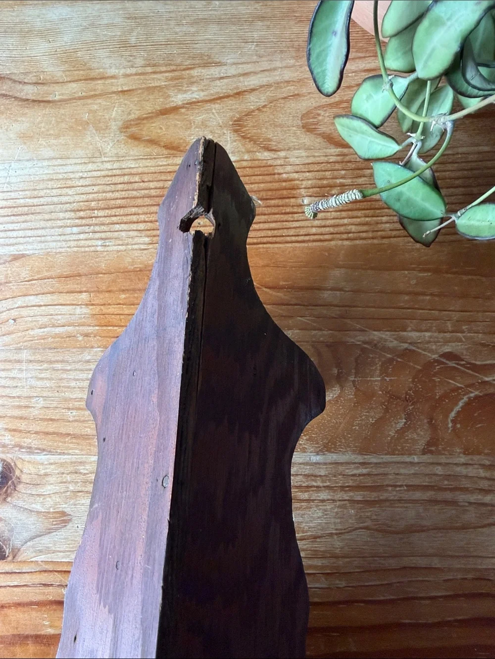 Vintage Handcrafted Wooden Corner Wall Shelf